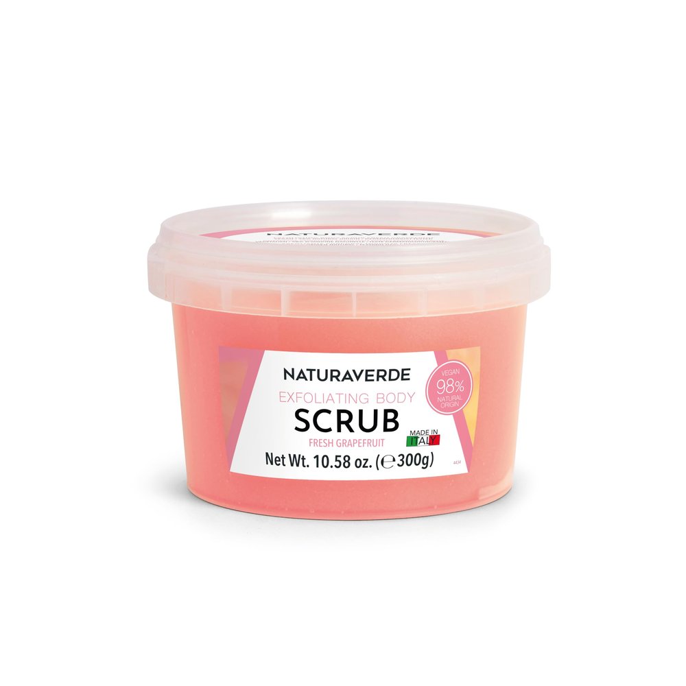 NaturaverdePro Fresh Grapefruit Ingrown Hair & Bumps Exfoliating Body Scrub, Sugar Scrub for Body and Post-Wax Care, Infused with Glycerin & Fruit Oils, Natural Skin Care for All Skin Types - 10.58 oz