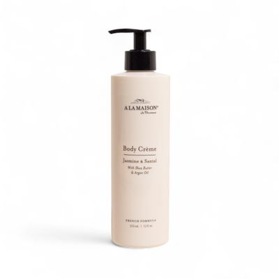 A LA MAISON Body Crme  Jasmine & Santal  Shea Butter Body Lotion with Argan & Avocado Oils  Rich, Nourishing French Formula for Dry Skin  12 oz  Amber Collection