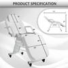 V VDLONSY Facial Chair with Wheels and 10X Magnifying Floor Lamp Esthetician Light 73inch Tattoo Chair with Stool Adjustable Tattoo Bed for Artist Facial Bed for Spa Beauty White view 2