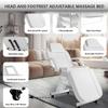 V VDLONSY Facial Chair with Wheels and 10X Magnifying Floor Lamp Esthetician Light 73inch Tattoo Chair with Stool Adjustable Tattoo Bed for Artist Facial Bed for Spa Beauty White view 3