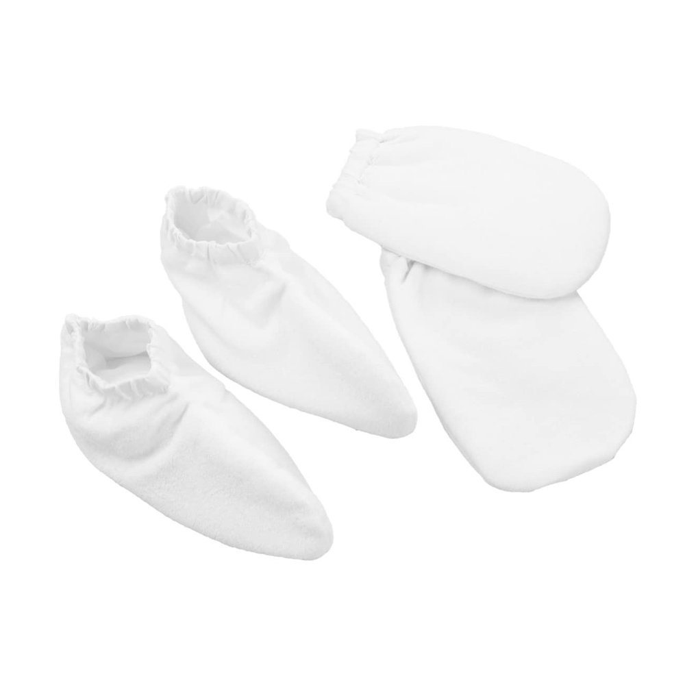 FRCOLOR 2pairs Cover Paraffin Wax Mitts for Hand Foot Insulated Mitts Cloth Eczema Gloves