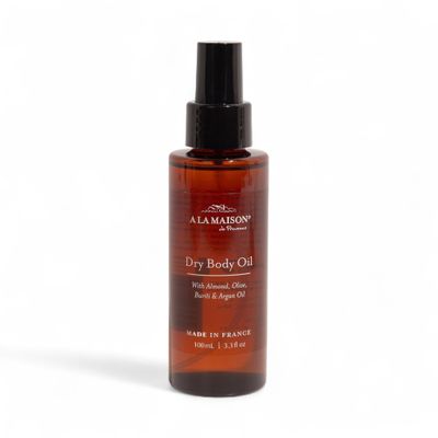 A LA MAISON Dry Body Oil Spray  Lightweight After-Shower Body Oil with Argan, Sweet Almond & Buriti Oils  Moisturizing & Fast-Absorbing, Made in France 3.3 oz  Amber Collection