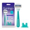Flamingo Moisture Plus Women's Razor Set - No Shave Gel Needed - 1 Razor Handle, 1 Blade Refill, Shower Holder - Seafoam view 1