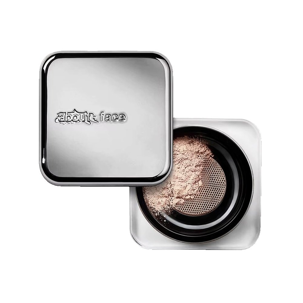 about-face Curtain Call Set & Smooth Loose Powder Bow  Lightweight, Oil-Absorbing Setting Powder with Rice Starch & Corn-Based Talc Alternative  Vegan, Cruelty-Free,  0.35oz (Translucent)