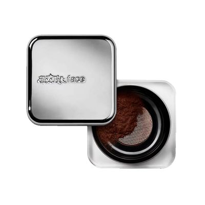 about-face Curtain Call Set & Smooth Loose Powder Ovation Lightweight, Oil-Absorbing Setting Powder with Rice Starch & Corn-Based Talc Alternative Vegan, Cruelty-Free 0.35oz (Very Deep)