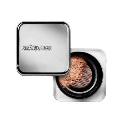 about-face Curtain Call Set & Smooth Loose Powder Draped  Lightweight, Oil-Absorbing Setting Powder with Rice Starch & Corn-Based Talc Alternative  Vegan, Cruelty-Free  0.35oz (Medium)