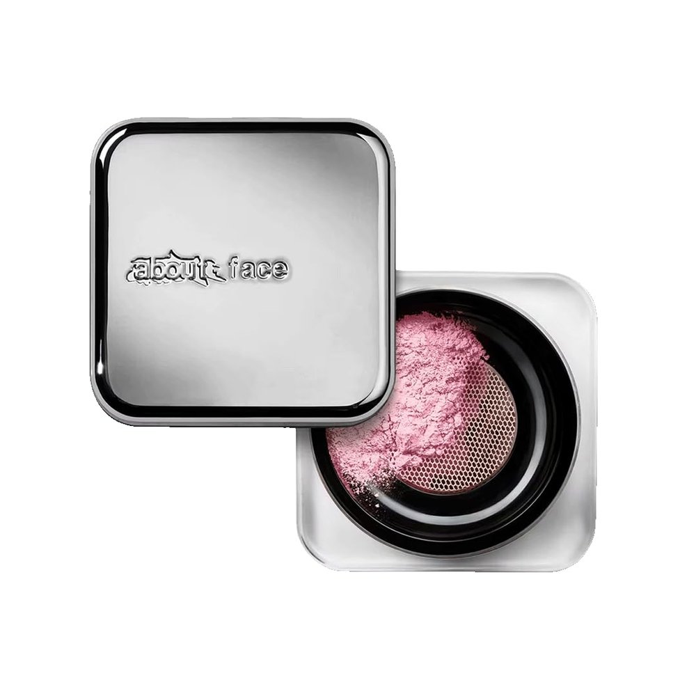 about-face Curtain Call Set & Smooth Loose Powder Finale  Lightweight, Oil-Absorbing Setting Powder with Rice Starch & Corn-Based Talc Alternative  Vegan, Cruelty-Free  0.35oz (Pink Brightener)