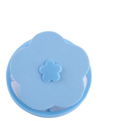Pet Hair Remover For Laundry, Plum Blossom Shape Floating Filter Mesh Bag Laundry Pet Hair Catcher Washing Machine Removal Ball Accessories For (Blue)