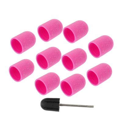 Gogogmee 10pcs Nail Sanding Caps for Nail Drill Manicure Grinding Head Polisher Compatible with Electric Files Suitable for Home and Salon Use