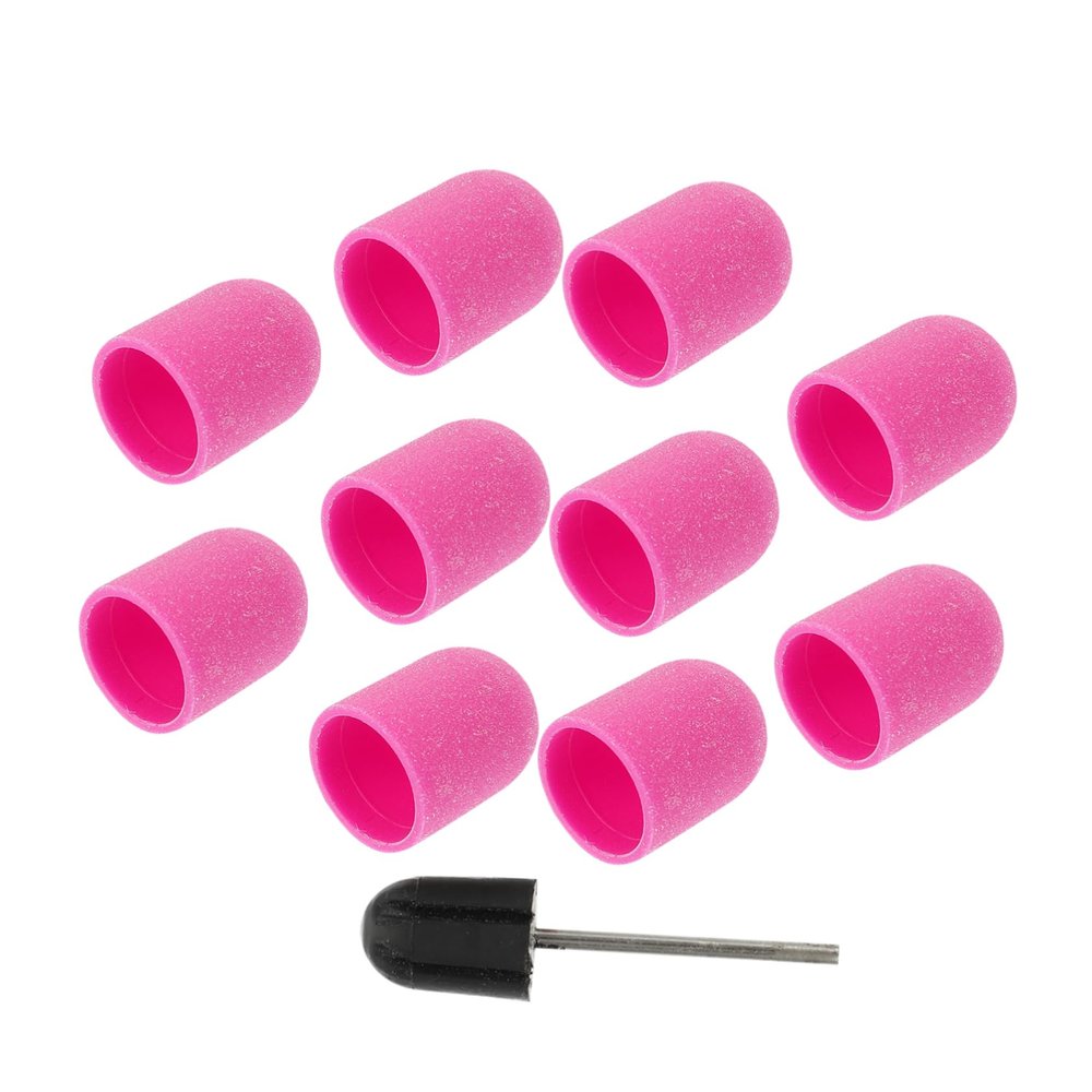 Gogogmee 10pcs Nail Sanding Caps for Nail Drill Manicure Grinding Head Polisher Compatible with Electric Files Suitable for Home and Salon Use