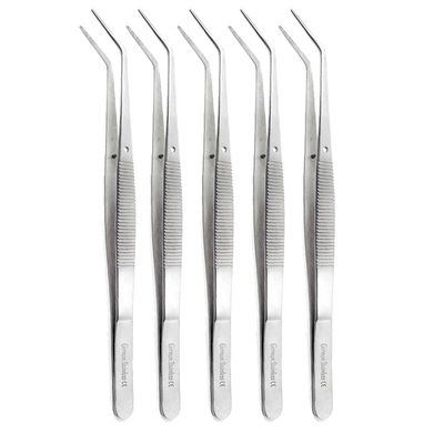 A2Z - Stainless Steel Curved Serrated Tip Multipurpose Tweezers for Craft Repairing (2)