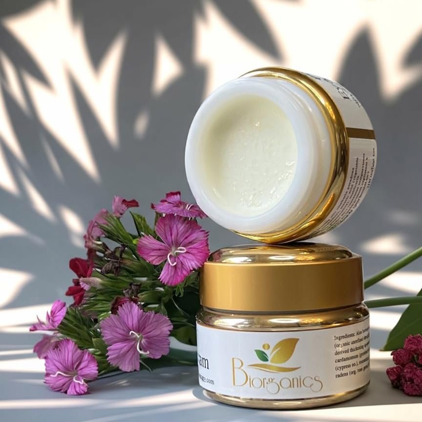 Biorganics Skin Therapy Natural Depuff Eye Cream for Dark Circles, Puffiness, Anti-Aging with Essential Oils