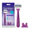 Flamingo Moisture Plus Women's Razor Set - No Shave Gel Needed - 1 Razor Handle, 1 Blade Refill, Shower Holder - Fig view 1