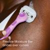 Flamingo Moisture Plus Women's Razor Set - No Shave Gel Needed - 1 Razor Handle, 1 Blade Refill, Shower Holder - Fig view 3