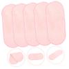 BELLIFFY 5Pcs Portable Face Wash Cloths Soft Coral Fleece Travel Towels for Camping Exfoliating Cleansing Quick Dry Face Towels Pink view 3