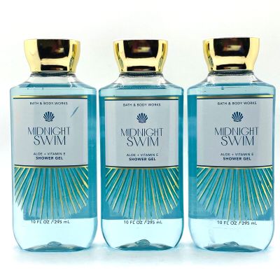 3 MIDNIGHT SWIM bath & Body Wash Shower Gel 10 oz