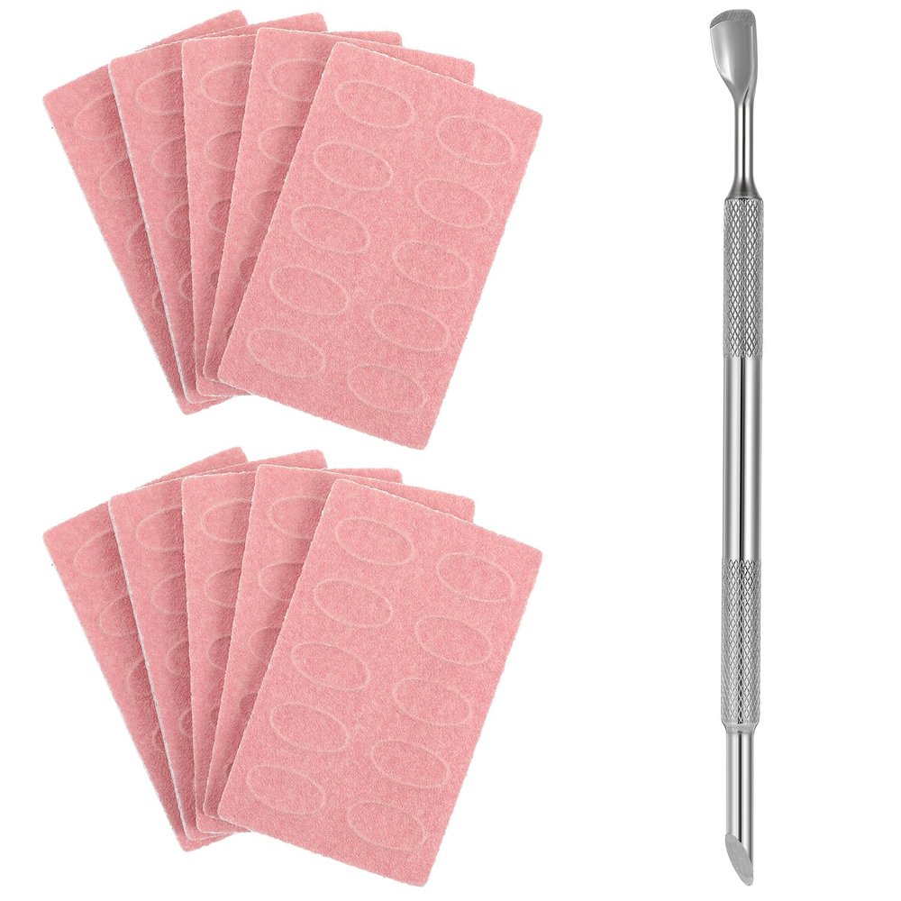 180 Grit Sandpaper, Sheets Dual Ended Nail Cuticle Pusher, Foot Salon Sandpaper, Cuticle File for Keratinized, Refill Nails Pre Polishing Manicure Treatment Tool