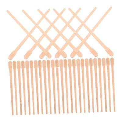 ARTSEWPLY 300 Pcs Nose Applicator Sticks Oval Wooden Waxing Sticks for Precision Eyebrow Shaping and Nose Hair Removal Easy Access Bag for Convenient Storage