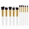 10-Piece Premium Makeup Brush Set White Gold view 1