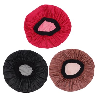 3Pcs Women Wide Brimmed Hair Protector Sleeping Cap Elastic Polyester Bonnet for Curly Hair Makeup and Face Washing