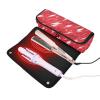 2-in-1 Tools Organizer and Heat Resistant Mat Double-Layer Travel Carrying Case for Straigheners, Curling Iron, Hair Dryer, Lightning Mixed Pattern Red Portable Travel Essentials view 2