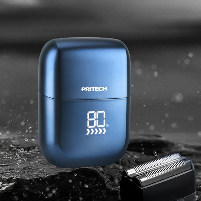 Portable Electric Foil Shaves, Mini Electric Razor with LED Display, Precision Blades, IPX7 Waterproof, Rechargeable Shavers for Men Travel Facial Hair Groomer (Diamond Blue, 1pcs)