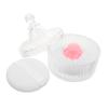 1 Set Body Powder Puff And Container: Glass Container With Handle For Travel And Home Use - Makeup Puff For Dusting Powder view 1