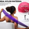 3 Pack Net Sponge with Knots, Long Net Bath Sponges, Shower Body Scrubber, Back Scrubber Skin Smoother, Body Wash Cloth for Smooth Skin, Daily Shower Routine & Traditional Bathing Accessories  view 4