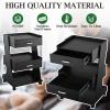 Black Salon Stations for Hair Stylist with Rolling Wheels, Beauty Salon Trolley Cart, Barber Hair Station Organizer,Carrito Auxiliar Para Estetica for SPA Tattoo Bedside Sofa Nail salon (Black Sliver) view 3