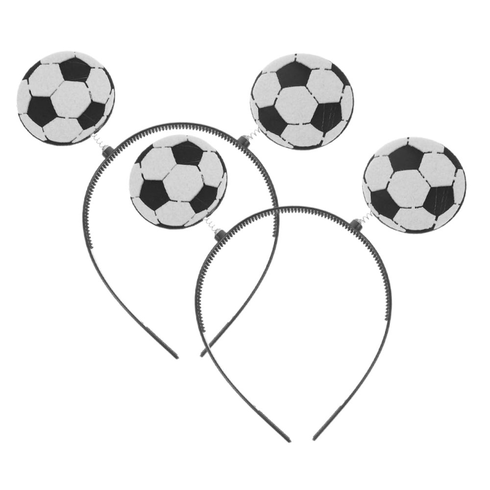 NIYANGLE 2pcs Soccer Headbands for Women Fun Football Game Accessories Lightweight Hair Boppers for Sports Events Stylish Athletic Hair Accessories for Soccer Theme Parties