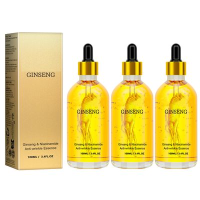 Ginseng & Niacinamide Anti-wrinkle Essence, 100 mL, Reduce Fine Lines & Wrinkles, Hydrate & Moisturise (3 Bottle, 3)