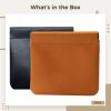 2 Pack Small Pu Pouches for Purse, Waterproof Snap-Closure Makeup Bags, Black and Caramel, Compact Organizers view 3