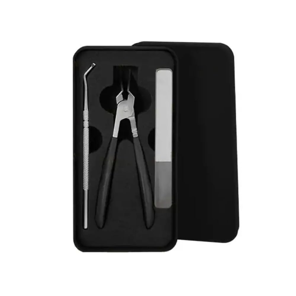 25 Angled Nail Clippers Set - Splash-Resistant Toenail Trimmer with Ergonomic Design (black)