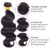 Body Wave Bundles Human Hair 14 16 18 Inch 100% Unprocessed Brazilian Human Hair 3 Bundles For Black Women Body Wave Hair Extensions Natural Color view 2