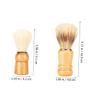 BAZEITFLOW 2pcs Wooden Handle Shaving Brush Set Natural Boar Bristle Beard Brush for Men for Shaving Cream Application and Grooming Accessories view 3