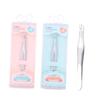 CALLARON 2pcs Stainless Steel Eyebrow Tweezers Fine Hair Removal Tweezers Tip to Clean Portable Makeup Tool Random Color view 2