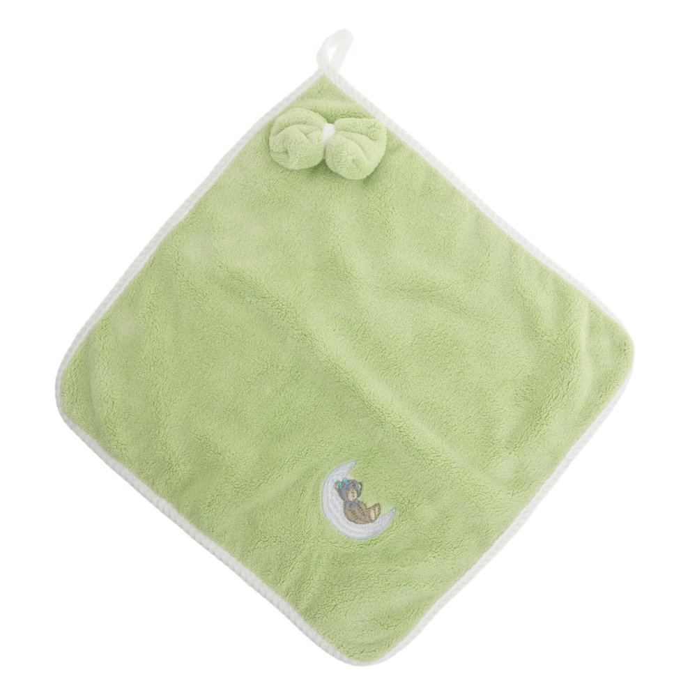 CAXUSD Cartoon Animal Hand Towels for Boy Girl Soft Coral Fleece Quick-Drying Hair Wraps Multi-Functional Face Washcloth for Toddlers and Newborns Adorable Designs Avocado Green