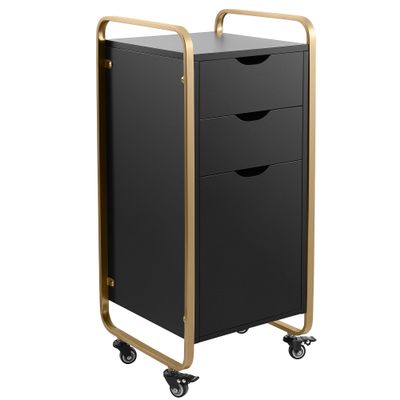 Beauty Salon Trolley Cart, Rolling Salon Station for Hair Stylist with 360 Wheels, SalonTable with 3 Drawers, Stylist Storage Cabinet for Spa Hair Barbershop Equipment