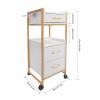 Beauty Salon Storage Cart with Wheels, Hair Stylist Station with 1 Hair Dryer Holders & 3 Drawers Mobile Makeup Case, SPA Utility Trolley for Hair Salons, Cosmetic Studios, Spas view 2