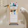 Beauty Salon Storage Cart with Wheels, Hair Stylist Station with 1 Hair Dryer Holders & 3 Drawers Mobile Makeup Case, SPA Utility Trolley for Hair Salons, Cosmetic Studios, Spas view 3