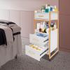 Beauty Salon Storage Cart with Wheels, Hair Stylist Station with 1 Hair Dryer Holders & 3 Drawers Mobile Makeup Case, SPA Utility Trolley for Hair Salons, Cosmetic Studios, Spas view 4