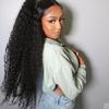Dianthe 13x6 Deep Wave Lace Front Wigs Human Hair 20 Inch Deep Curly Human Hair Wig- Pre Plucked, 180% Density, Glueless, Natural color view 3