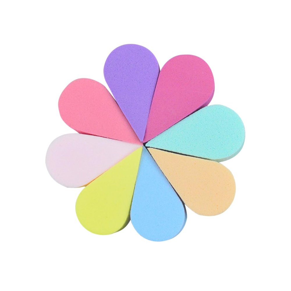 ADOCARN 8pcs Petal-Shaped Facial Cleaning Sponge Puff Set Multi-Color Makeup Powder Applicators for Smooth Skin Care and Daily Cleansing
