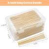 500pcs Pointed Cotton Swabs with Storage Case, 6 inch Precision Gun Cleaning Swabs, Lint Free Bamboo Handle Long Cotton Swabs for Gun Cleaning, Makeup & Electronics view 2