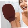 ARTSEWPLY Exfoliating Glove for Body and Face Reusable Gentle Scrubber for Sensitive Skin Luxurious Shower Experience with Faux Fiber Material Versatile Skin Exfoliator Tool Coffee Color view 4