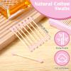 Heigble 5000 Count Bamboo Cotton Swabs Double Buds Organic Cotton Swabs with Tips for Ears Sterile Tipped Applicator Makeup Swab Daily Makeup Eye Cleaning(Round,Pink) view 3