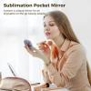 12 Pack Sublimation Mirrors for Makeup, DIY Customizable Double-Sided Travel Mirrors with 2X Magnification, Compact Pocket-Sized Design view 3