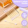 Heigble 5000 Count Bamboo Cotton Swabs Double Buds Organic Cotton Swabs with Tips for Ears Sterile Tipped Applicator Makeup Swab Daily Makeup Eye Cleaning(Round,Purple) view 3