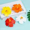 4 Pcs Hawaiian Flower Hair Clips for Women Plumeria Hibiscus Hair Clip Artificial Flower Clips 3.5 Inch Floral Hair Barrettes for Summer Vacation Beach Party Girls Holiday Gifts view 3