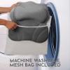 Bathtub Pillow for Neck/Back/Shoulder Support, 6 Non-Slip Suction Cups and Hooks and Soft 4d Breathable Mesh Fabric, Machine Washable Breathable Mesh Quick-Dry Pillow Spa Accessory Gray,Grey1 view 3